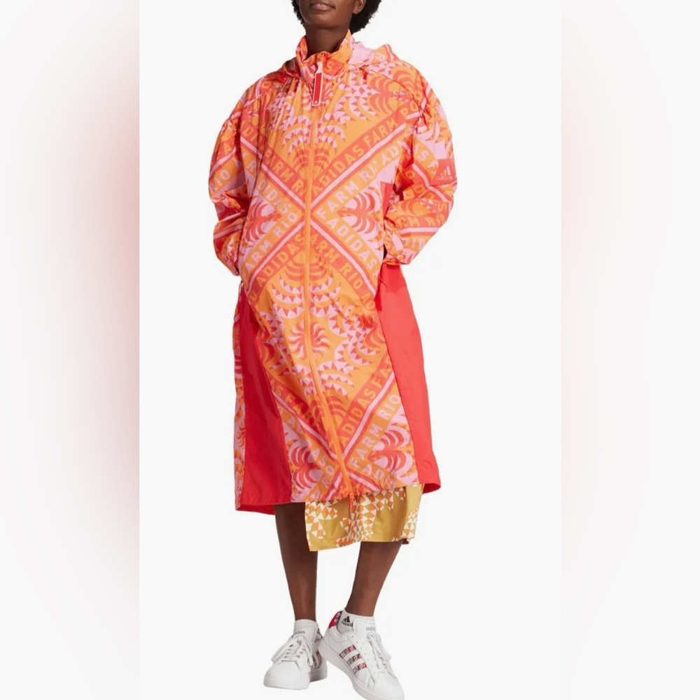 FARM Rio Pink & Coral Mesh-Lined Hooded Jacket